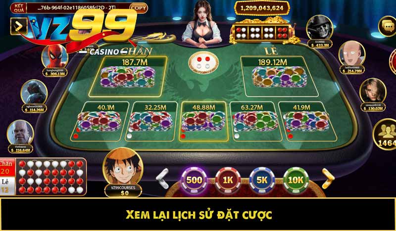 Xem lại lịch sử đặt cược